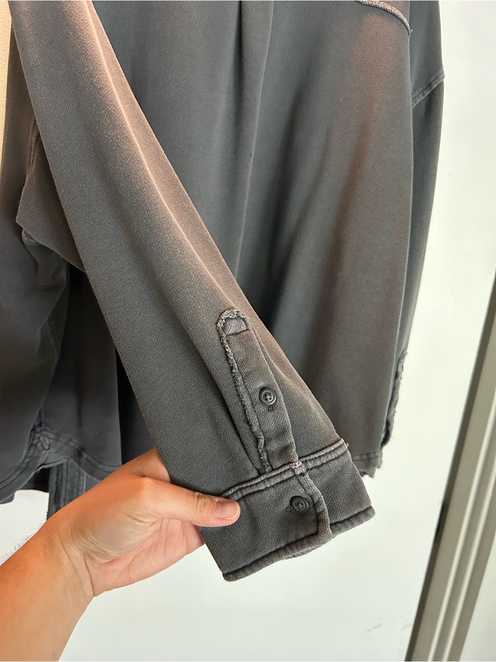 aerie Washed Black Shirt Jacket - Picture 6 of 6